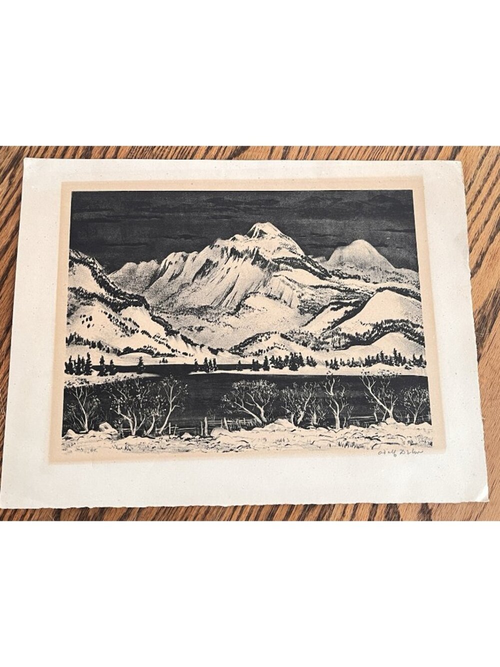 Adolf Dehn Black Mountain 1946 Signed Original Lithograph AAA Listed Artist
